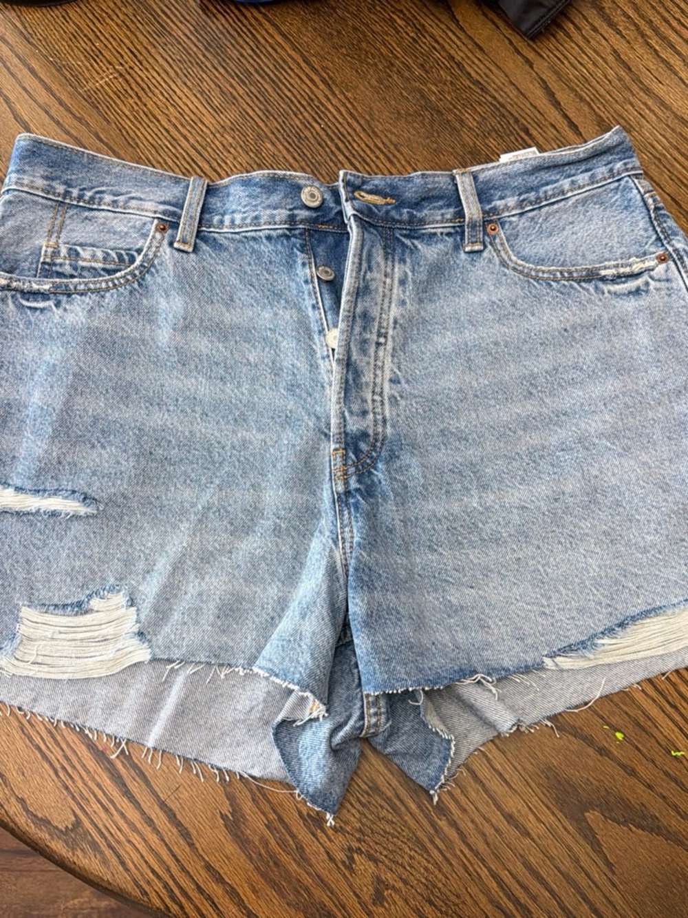 Old Navy Light Blue Distressed Jean Shorts